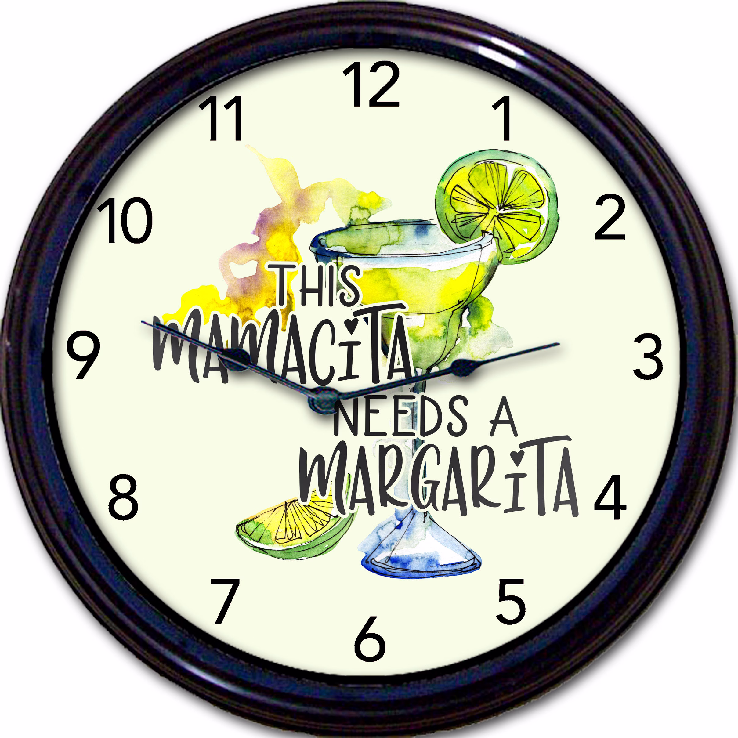 Margarita Mamacita Clock - Home Bar Décor, Clock, Cocktail Decor, Kitchen Sign, Alcohol Gifts, Gift, Tequila Gifts