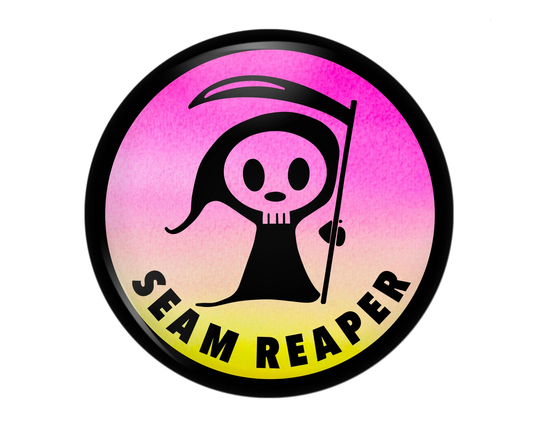 Seam Reaper Button Or Fridge Magnet, Funny Quilters Gift, Seamstress Sewing Button, Ripper