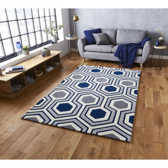 Evianna Hand Tufted Grey/Navy Rug