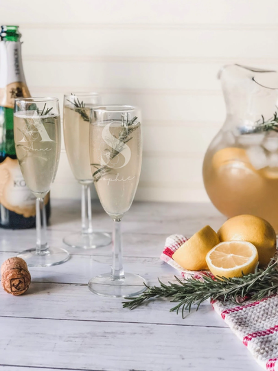 Engraved Prosecco Glass, Champagne Glass