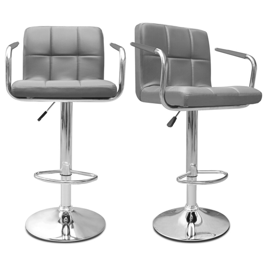 (2 pcs) Modern Bar Stools Counter Stools Breakfast Barstools Chairs Grey