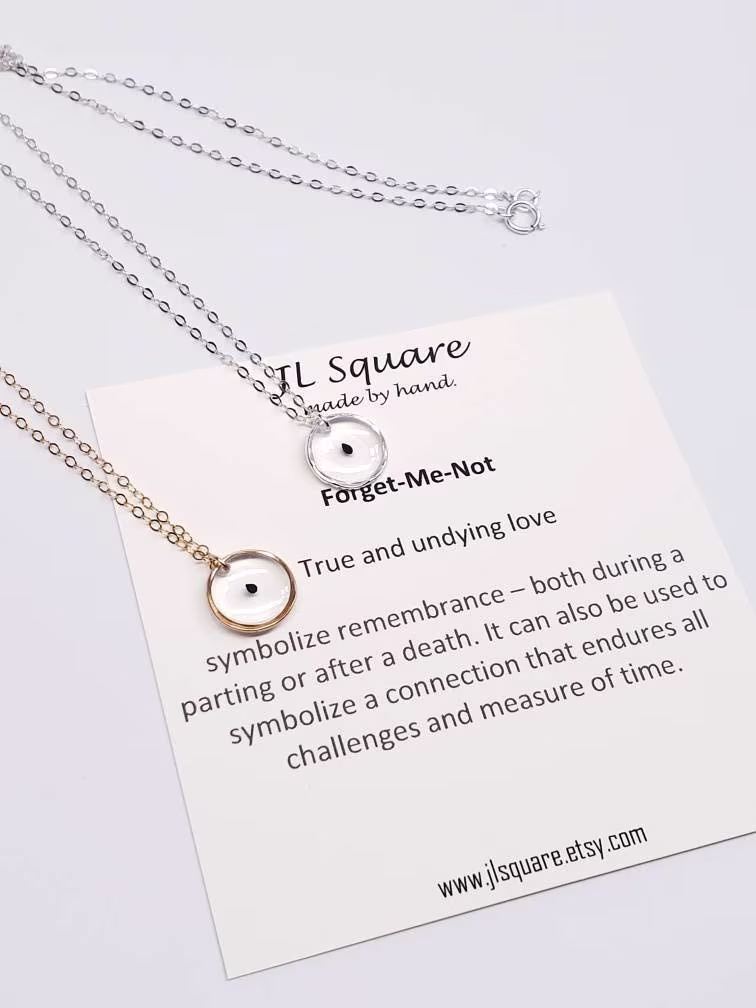 Forget Me Not Seed Necklace Gold Filled, Sterling Silver Necklace, Of Loss, Miscarriage Jewelry, Grief Gift