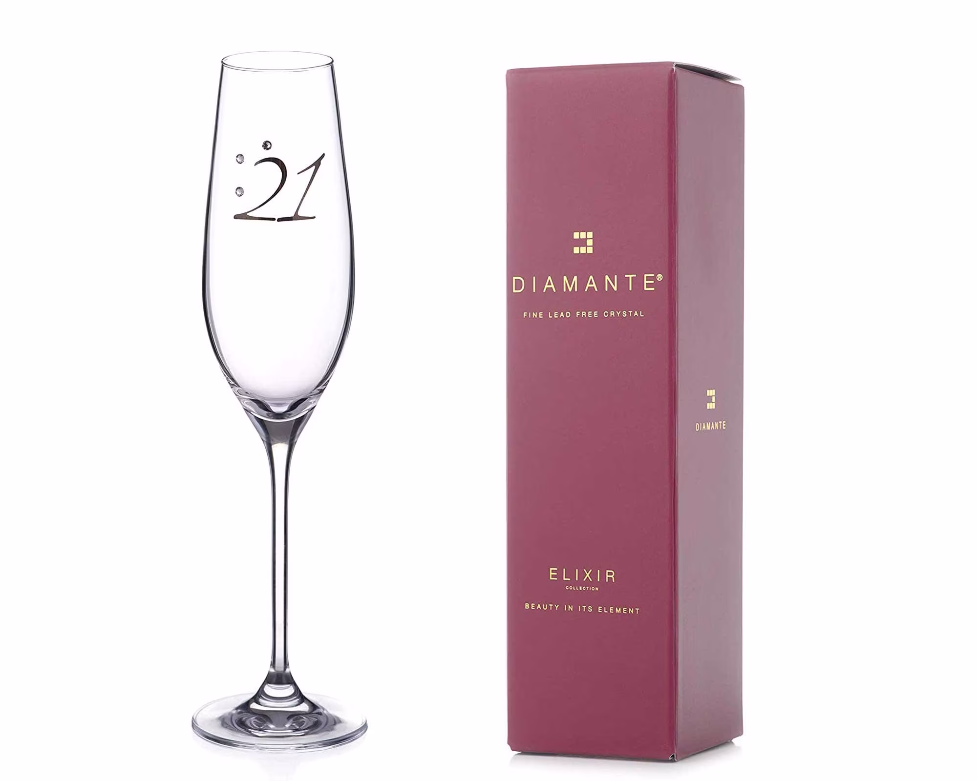 21st Birthday Champagne Glass - Adorned With Crystals By Swarovski®