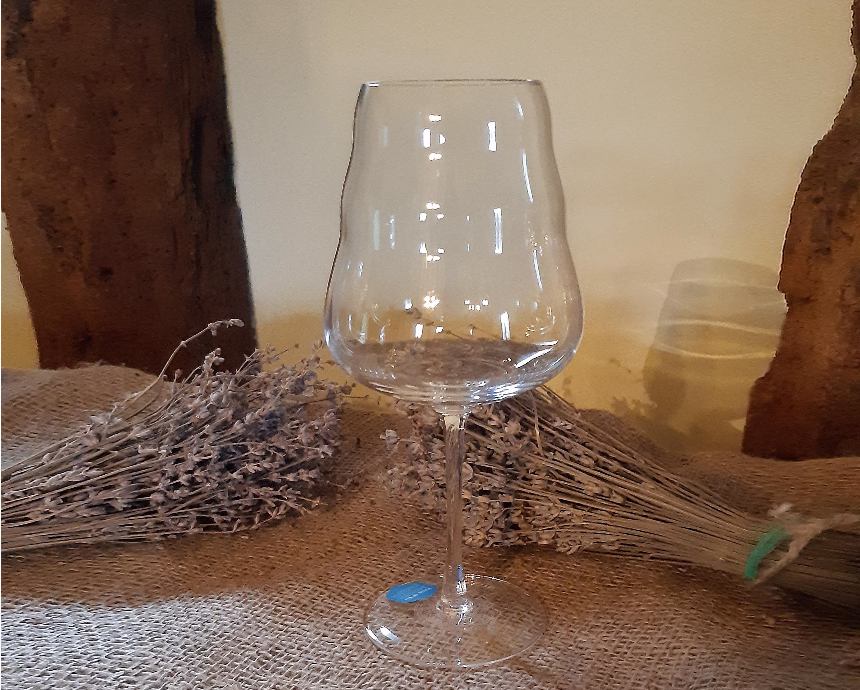 Wine Glass Calix -Unique Mouth-Blown & Lead-Free White - Nature's Design