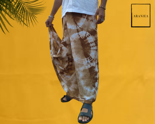 Batik Cotton Sarong, Unisex Handmade Brown Men Printed Beachwear, Longyi, Lungi, Malong