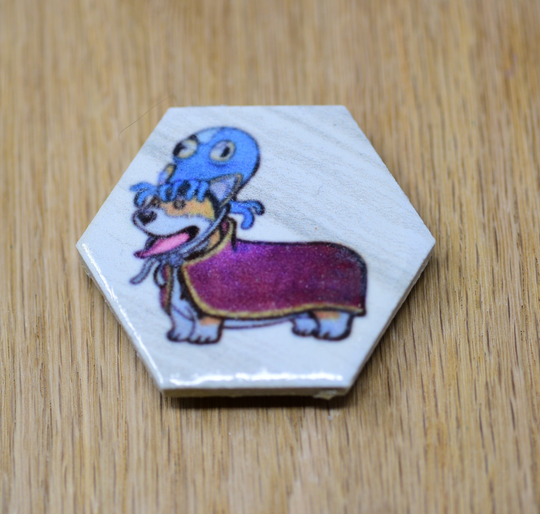 Dungeon Companions Eldritch Warlock Corgi Hexagon Ceramic Tile Magnet, Dnd Dm Gm Gift, Gifts For Him, Animal Cute Magnet