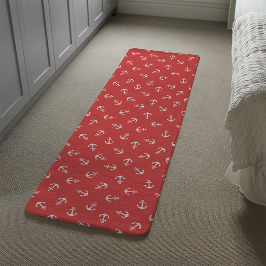 Koger Anchors Background Designer Shaggy Red Rug
