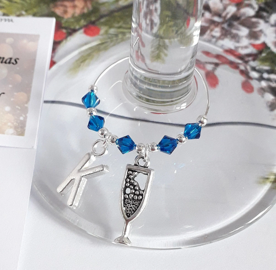 Personalised Swarovski Crystal Glass Charm With Initial - Birthday Gift Christmas Wedding Favour Hen Party