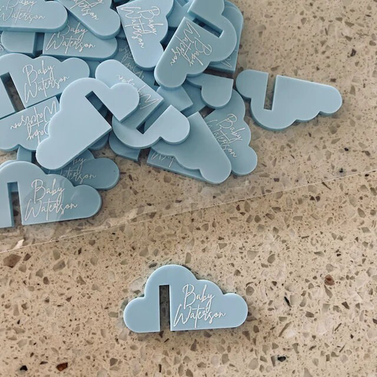 Acrylic Baby Shower Name Place Cards Ideas, Round Names Wedding Favours, Disc Tags Glass Setting Holder Drink Charm Scallop