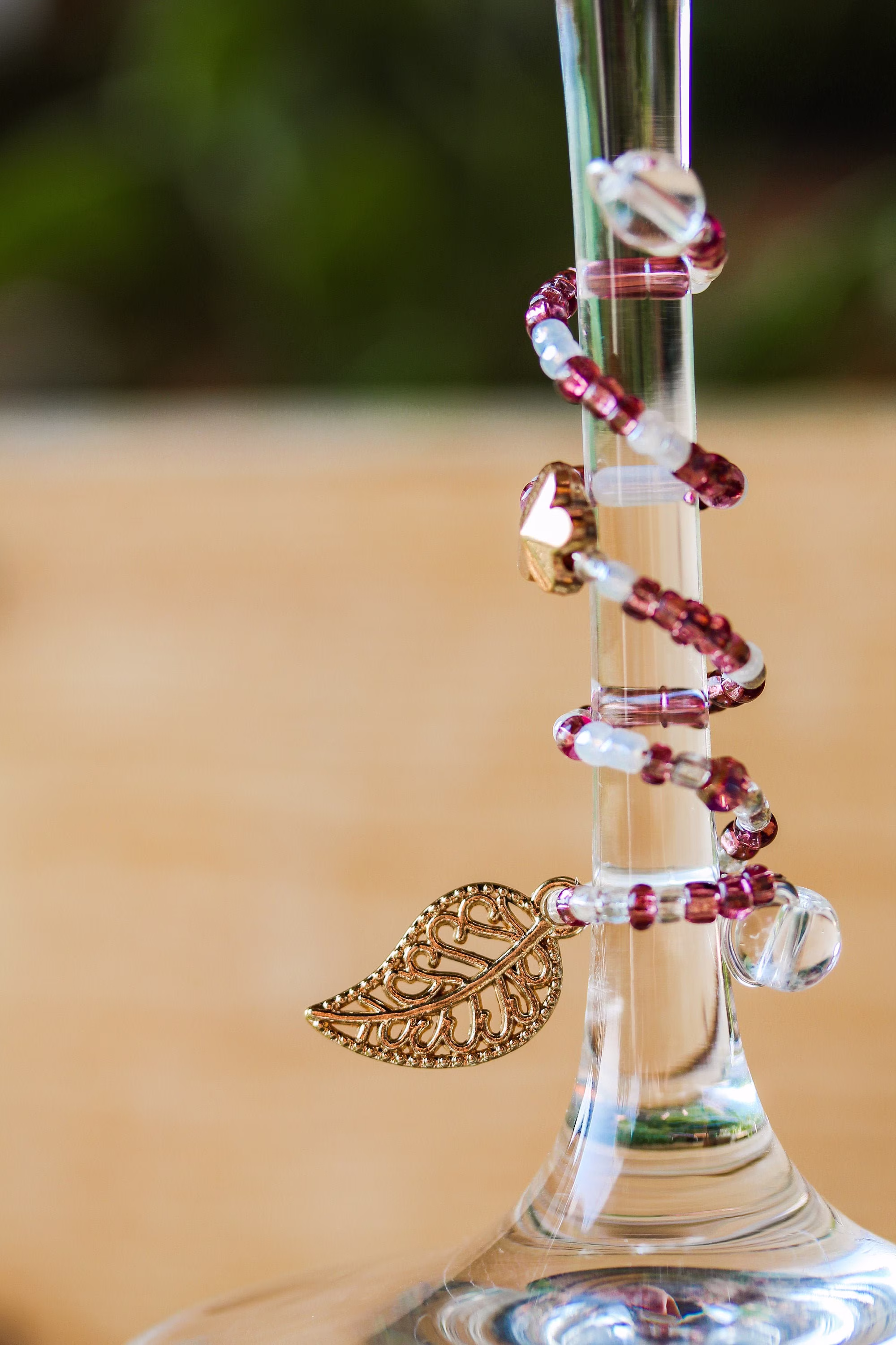 Fall Leaf Wrap Around Wine Charm/Lover Gift Glass Marker Champagne Flute Accessories Charms Dinner Party