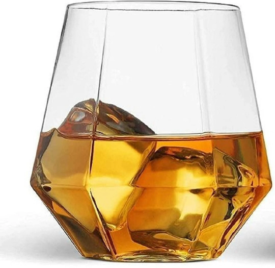 Unique Diamond Cut Shape Water Glass Tumbler Glasses Daily Uses For Juice Wine Whiskey Scotch Cocktail Traditional Style Set