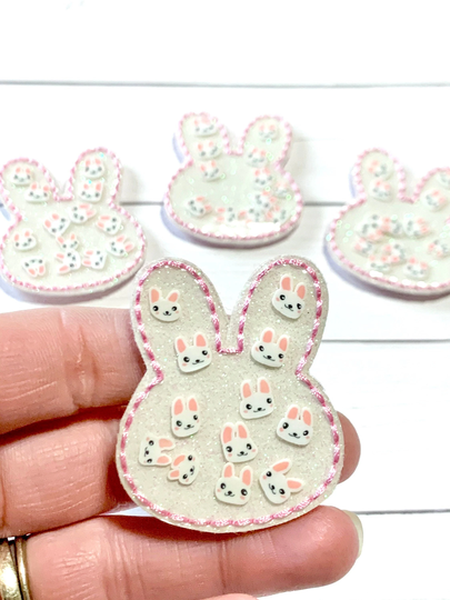 Bunny Feltie, Glitter Confetti Feltie Embellishment, Easter Spring Bunnies