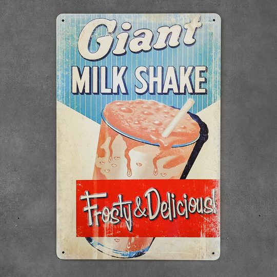 Decorative Metal Plate MILK SHAKE