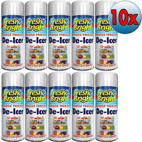 (10 x Cans) FRIDGE FREEZER DE ICER SPRAY DEFROST ICE QUICKLY ANTI BACTERIAL DEICER 200ML