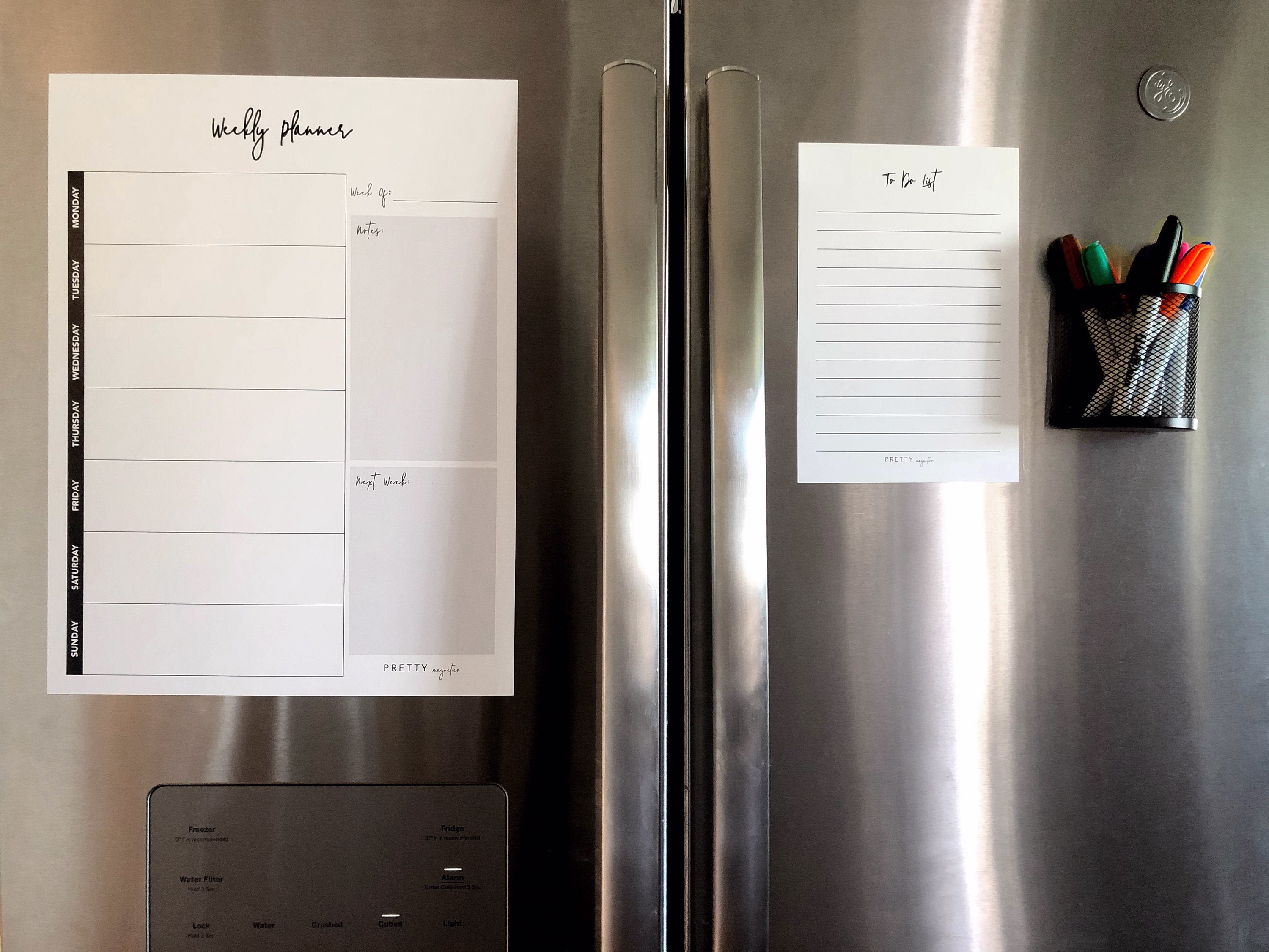 Weekly Planner Magnet, Meal Planner, Monthly Calendar, Fridge 12 X 16 Magnetic Wet Erase Marker Included, Not For Dry