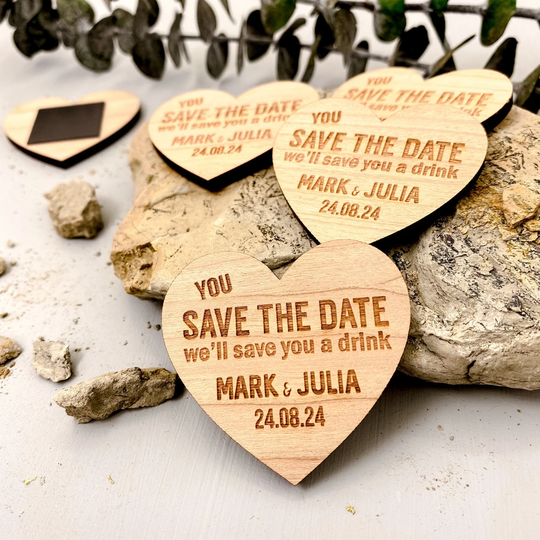 Save The Date Magnet, Personalised Wood Evening Dates, Rustic Wooden Wedding Invitation, Summer Winter Beach Invites