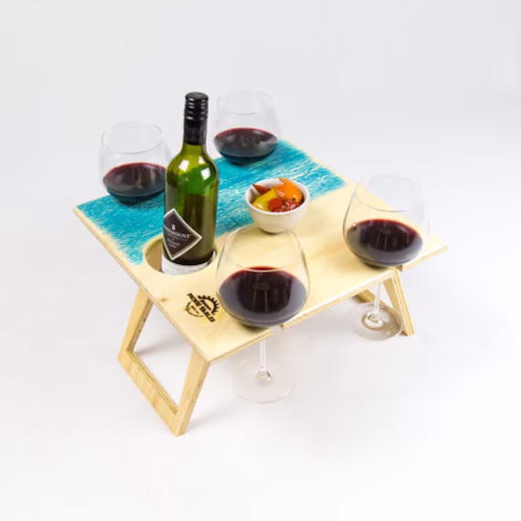 Foldable Wine Table |Portable Picnic Table|Folding Table|Portable Table|Wine Table|Picnic Table| Blue Bay Square