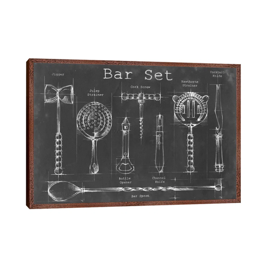 'Bar Set' by Ethan Harper - Floater Frame Graphic Art Print on Canvas