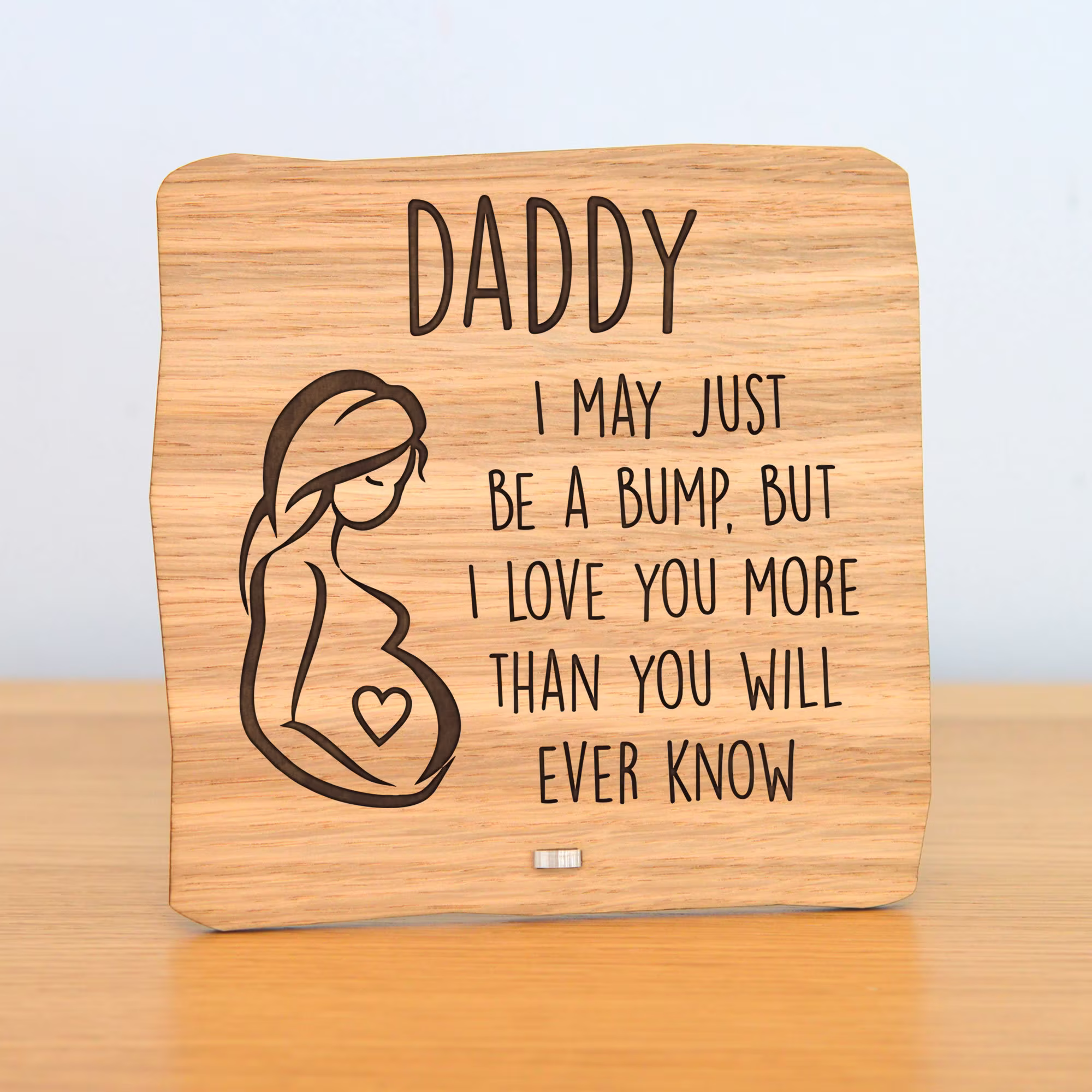 Fathers Day Gift From Unborn Baby Pregnant Mother - Wooden Plaque