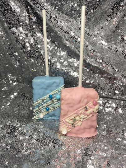 Gender Reveal Chocolate Covered Rice Krispy