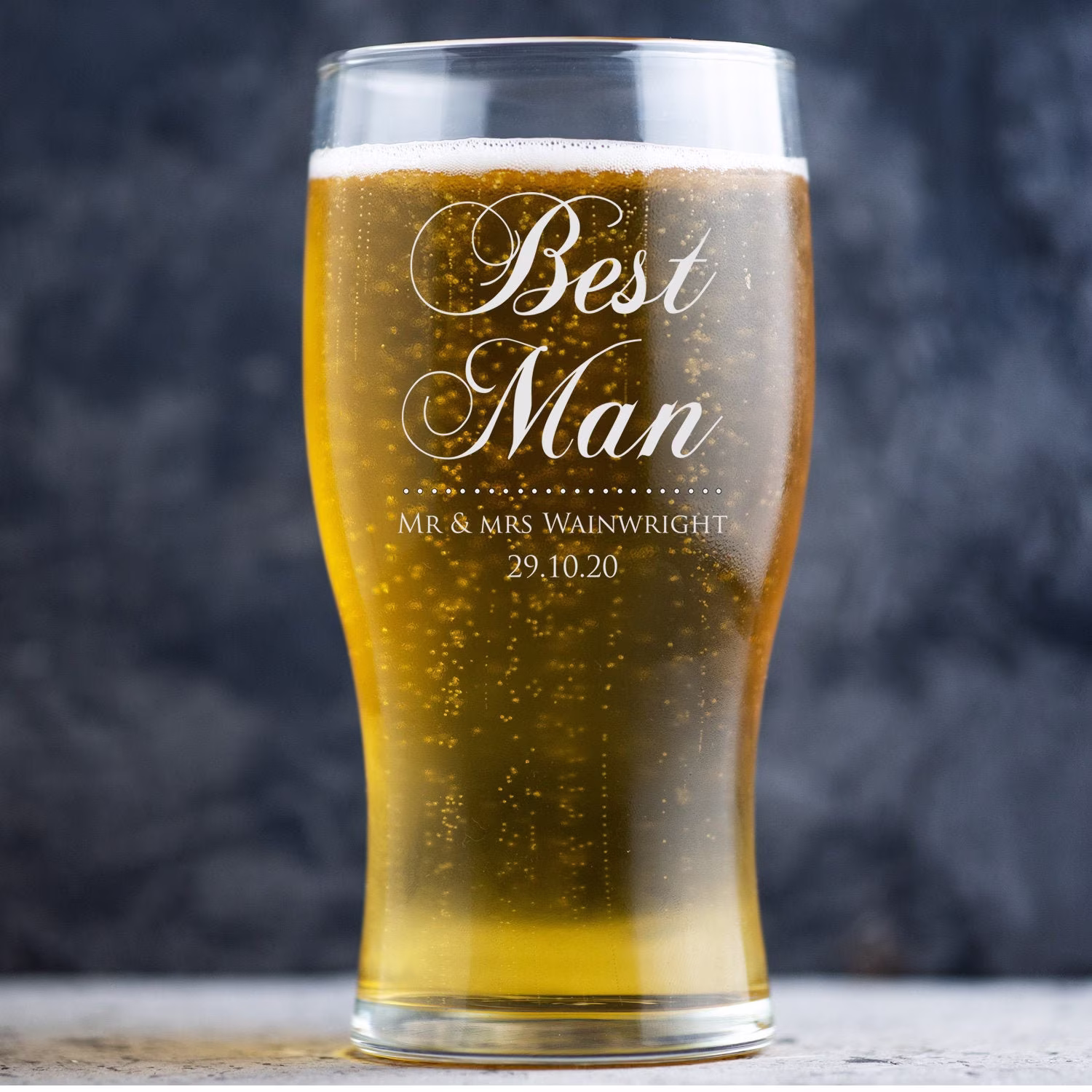 Engraved Beer Glass, Custom Groomsmen Gift, Personalised Pint Glasses, Usher Wedding Best Man
