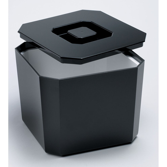 (Black) Plastic Octagonal Ice Cube Bucket 4.5 L
