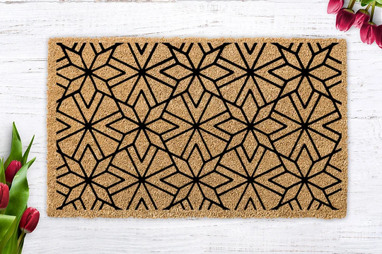 Geometric Pattern Mat, Geometric Rug, Doormat, Coir Doormat, Coco Housewarming Gift, Closing New Home Gift