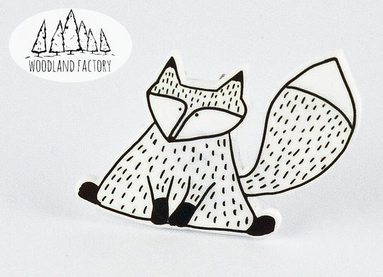 Fox Pin Or Magnet - A Hand Illustrated Cute Animal Plastic Pin Brooch Badge Quirky Vegan Gift Present Illustration Foxes Foxy