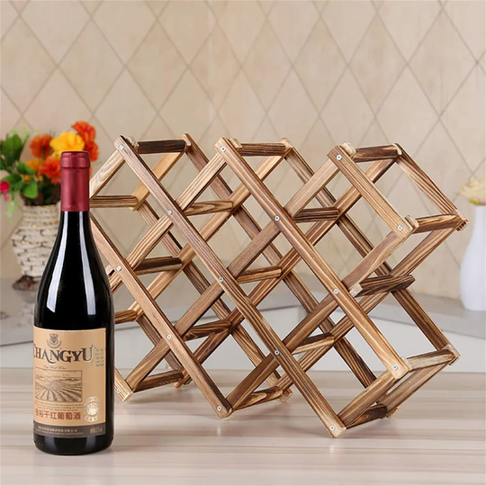 Ryne 10 Bottle Tabletop/Countertop Wine Bottle Rack in Brown