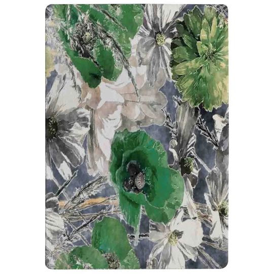 Malone Flowers Shaggy Green/Grey Rug