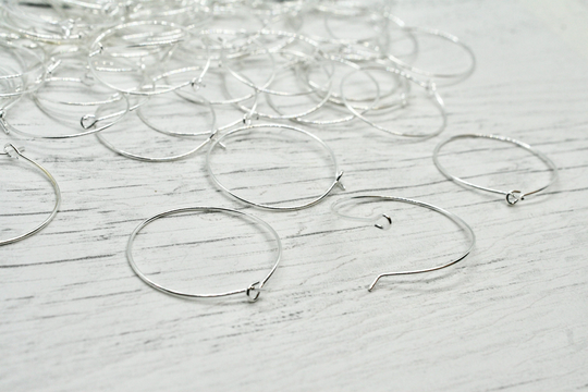 20 X Silver Tone Wine Glass Charms, Charm, Hoops, Earring Rings, Metal Metal, Plated, Craft Supplies