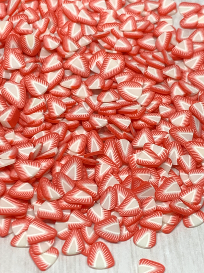 5mm Clay Strawberry Slices, Polymer Strawberries, Fake Sprinkles, Shaker Filler, Resin Crafts, Faux Jimmies, Strawberries