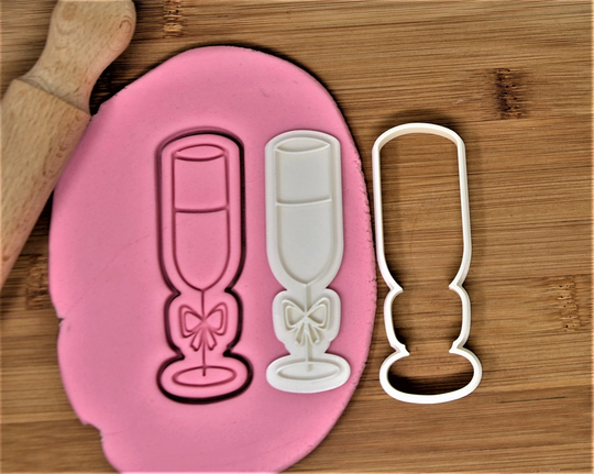 Champagne Glass Cookie Cutter + Stamp