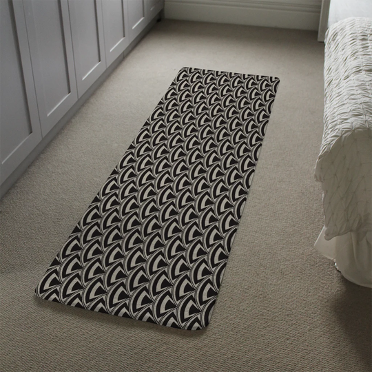 Liberatore Arches Designer Shaggy Black/White Rug