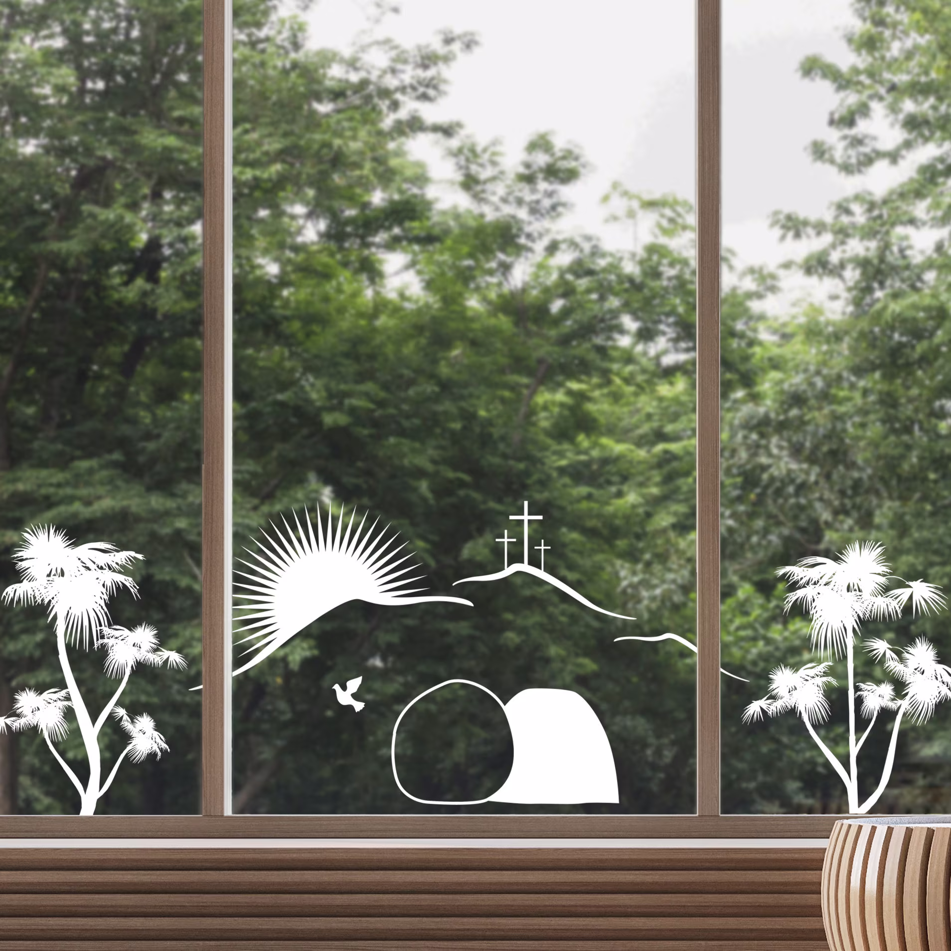 Easter Window Sticker | Resurrection Empty Tomb Story Decal Reusable Dizzy Duck Cling Vinyl