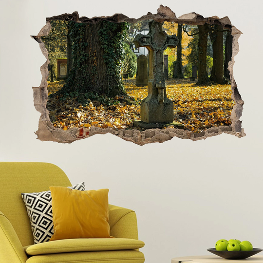 Graveyard Headstone Cross Gothic Wall Sticker Art Poster Mural Transfer Decal Print Room Home Nursery Office Shop Decor Id504