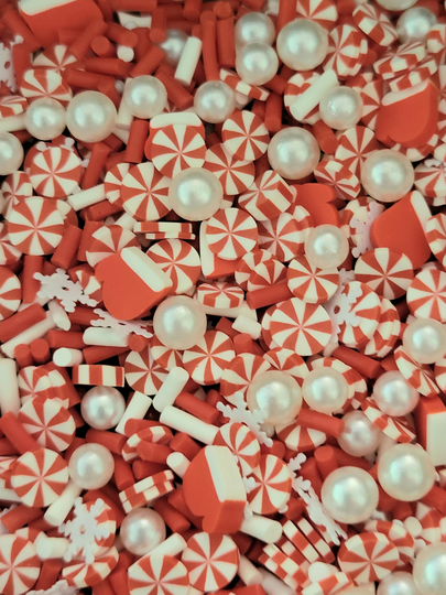 Peppermint Candy Mix - Fimo Slices Slime Shaker Bows Filler Clip