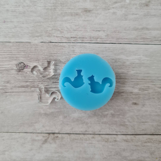 Resin Silicone Mold - 14mm Squirrel Stud Earrings Mold, Animal Flexible Polymer Clay Supply, Resin Supply
