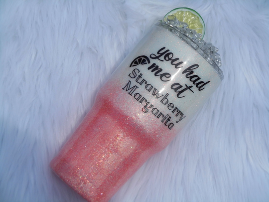 strawberry Margarita Ice Cube Glitter Tumbler - Ice Cube Tumbler 3D