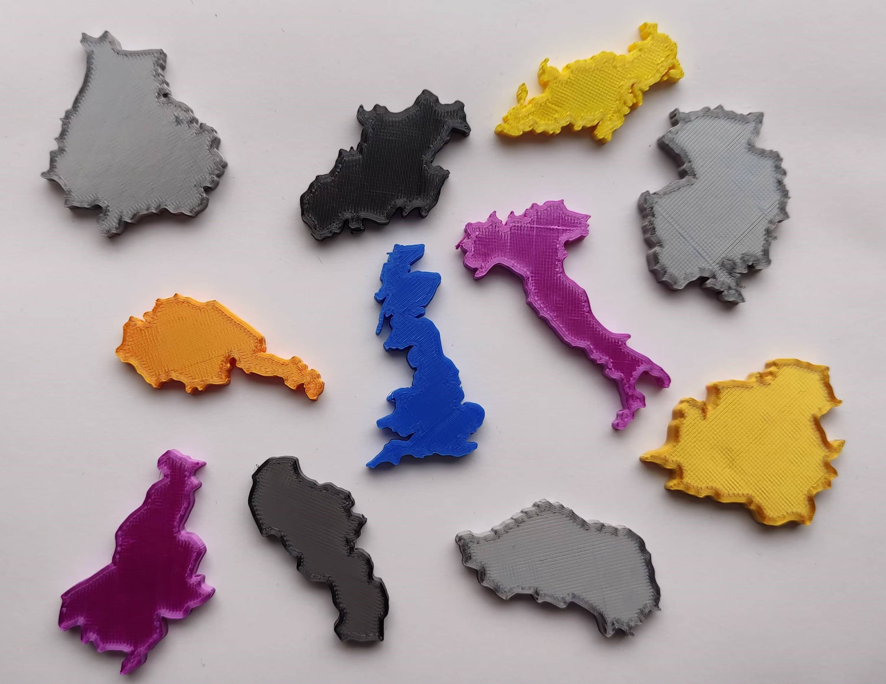 European Countries 3D Printed As Fridge Magnets. A Great Present For Anyone Or Get It Yourself Which Is The Best Gift Of All