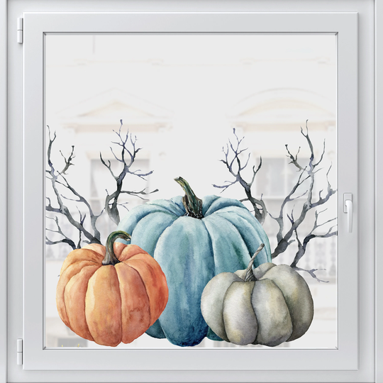 Pumpkin Sticker For Halloween Window Décor - Reusable Cling Decals By Dizzy Duck