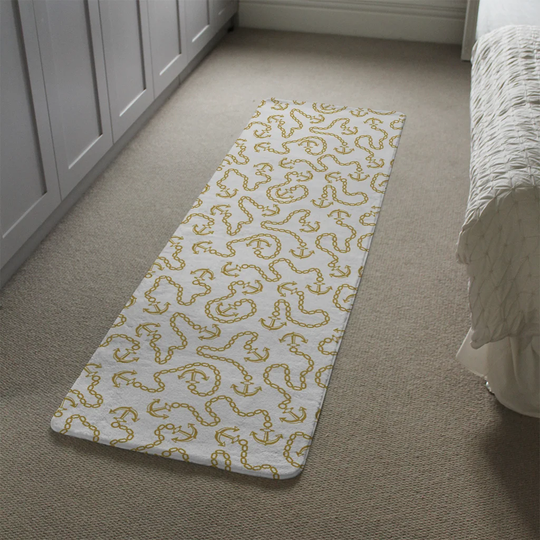 Marano Anchor and Chains Designer Shaggy Ivory/Gold Rug