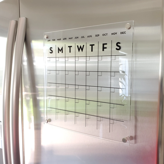 Magnetic Monthly Acrylic Calendar, 2022 Planner, Dry Erase Calendar, Personalized Fridge Calendar With Notes