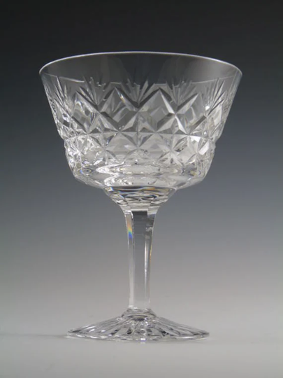 stuart Crystal - Westbury Cut Champagne Saucer Glass/Glasses 4 3/4