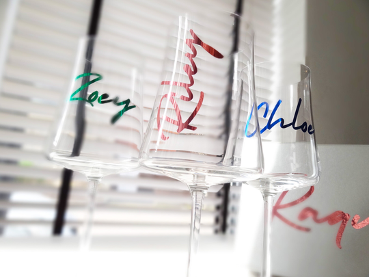Wine Glass Decal, Champagne Flute Name Stickers, Gift Box Favour, Water Bottle Names, Party Decor, Wedding Table Decor