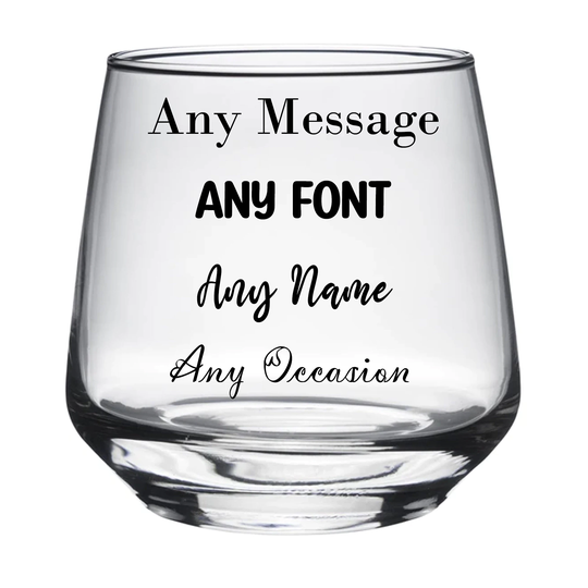 Personalised Engraved Create Your Own Glass Gift | Vodka Brandy Gin Whiskey Birthday Gifts Custom Bespoke Glassware