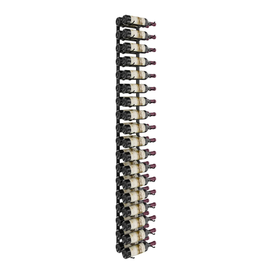 36 Bottle Wall Mounted Wine Bottle Rack in Matte Black/Brushed Nickel