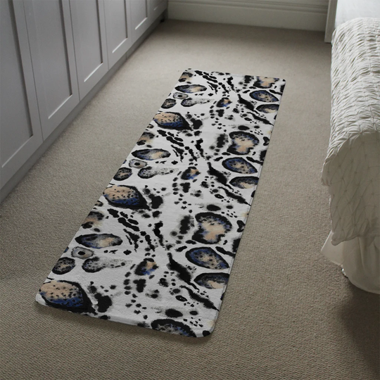 Marriott Leopard Print Designer Shaggy Ivory/Black/Beige Rug