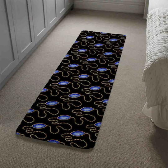 Leasure Diamond Necklaces Designer Shaggy Black/Blue Rug