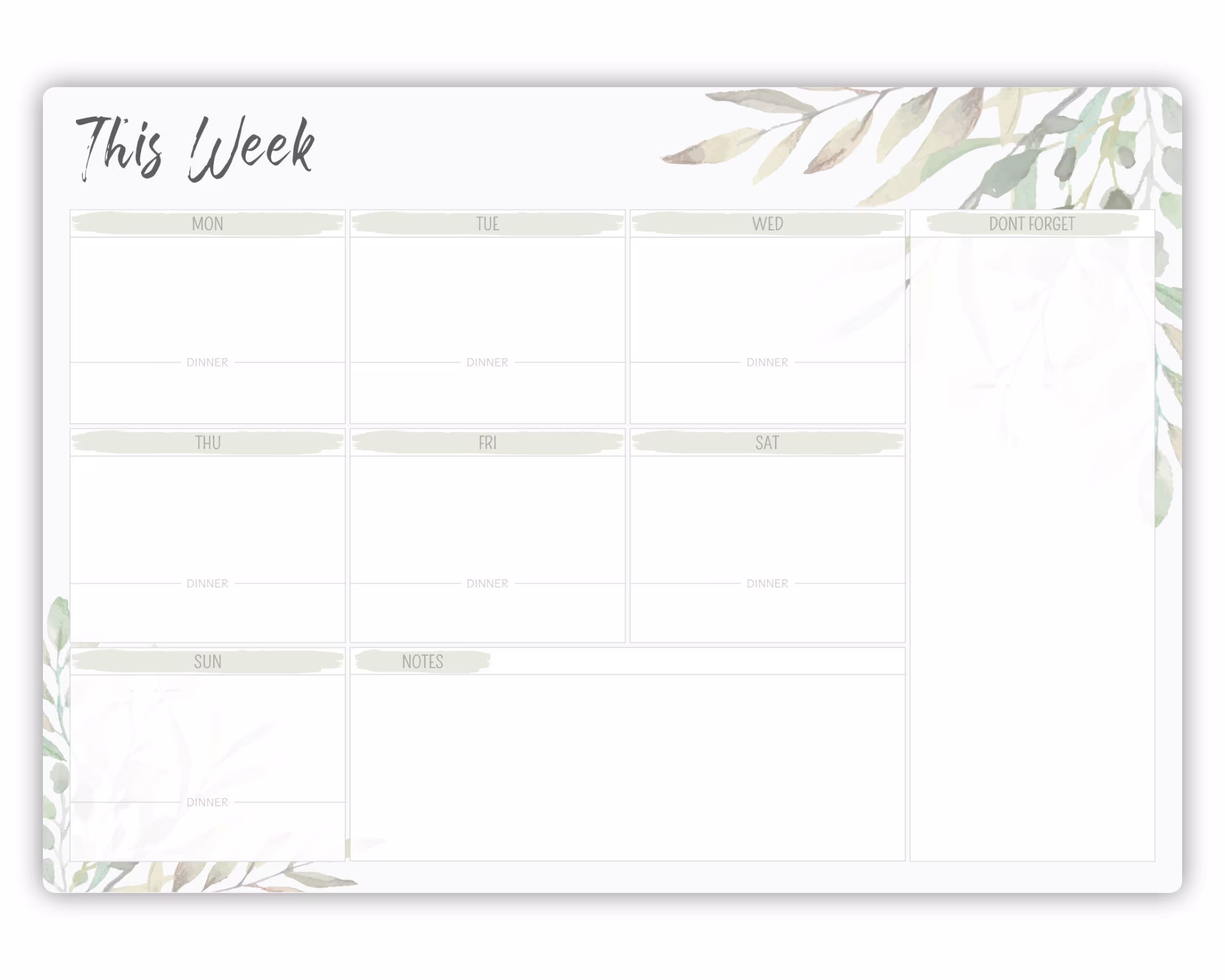 Personalised Dry Wipe A4 Whiteboard Weekly Family Planner - Erase Clean Week Organiser